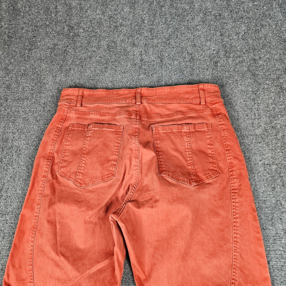 Peruvian Connection Womens Orange Seam Detail Ankle Button Cargo Pants Size 14 - Picture 12 of 12